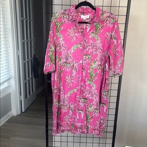 Tropical Pink Long Sleeve Dress